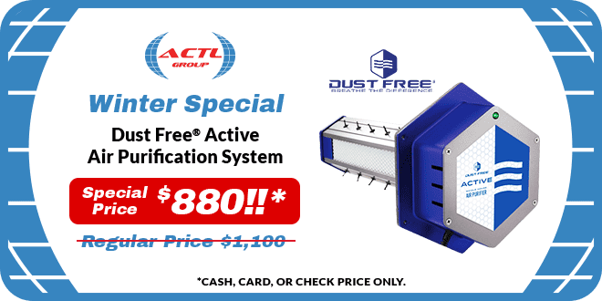 actl group winter special promo dust free dust free active air purification system for only $880